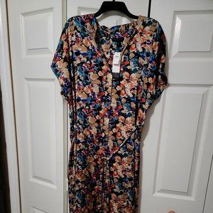 NWT Size XL Banana Republic Satin Maxi Shirtdress